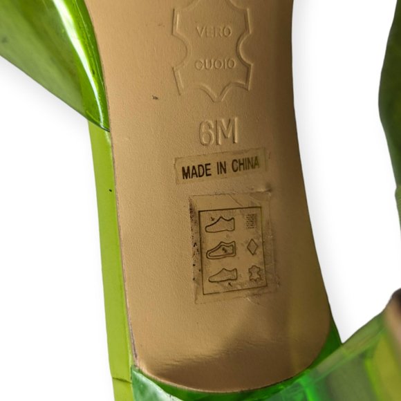 Moda Green Acrylic Heels Size 6M - Picture 11 of 11